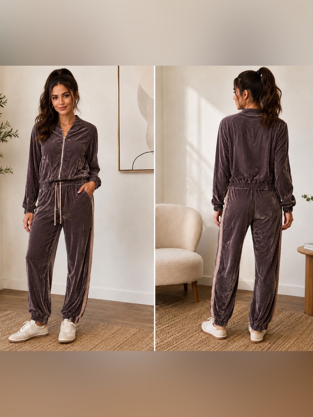 Bella Dahl Dusty Mauve Velvet Bomber Jacket